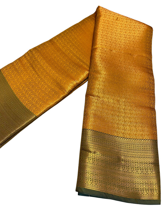 Southloom Premium Semi Silk Zari Work Brocade Saree in Bridal Yellow with Matching Pallu