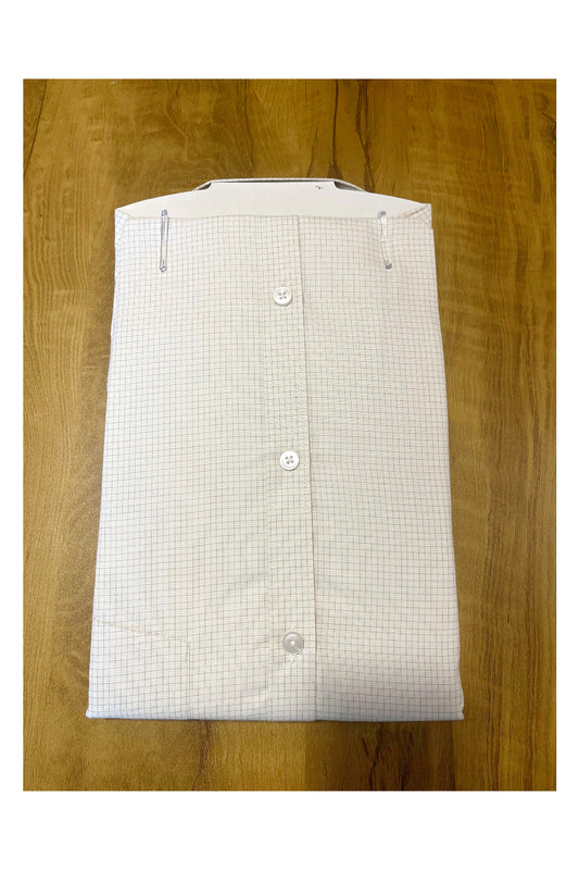 Pure Cotton White Shirt with Micro Checks (46 HS)