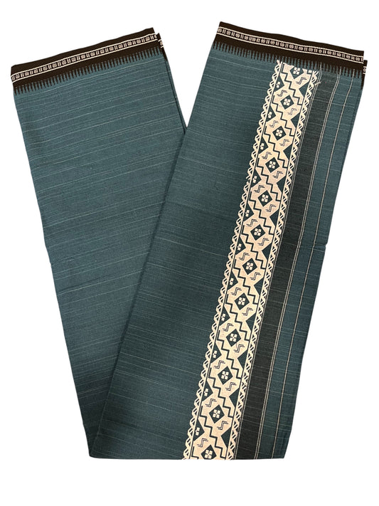 Southloom Blue Printed Single Mundu / Otta Mundu / Lungi (South Indian Kerala Dhoti)
