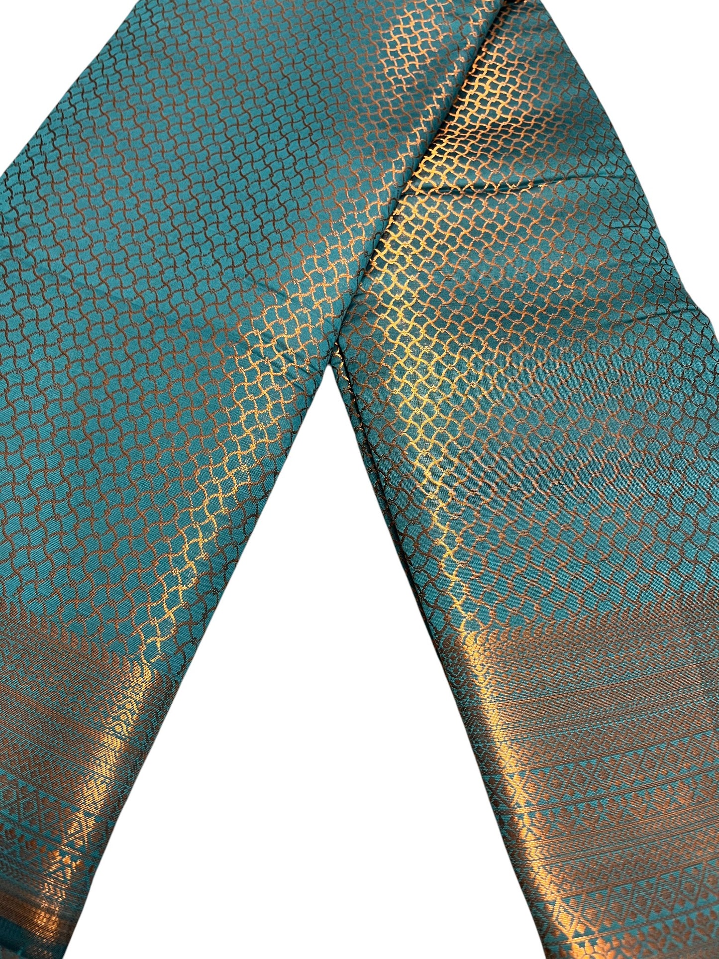 Southloom Premium Semi Silk Zari Work Brocade Saree in Bridal Blue with Matching Pallu