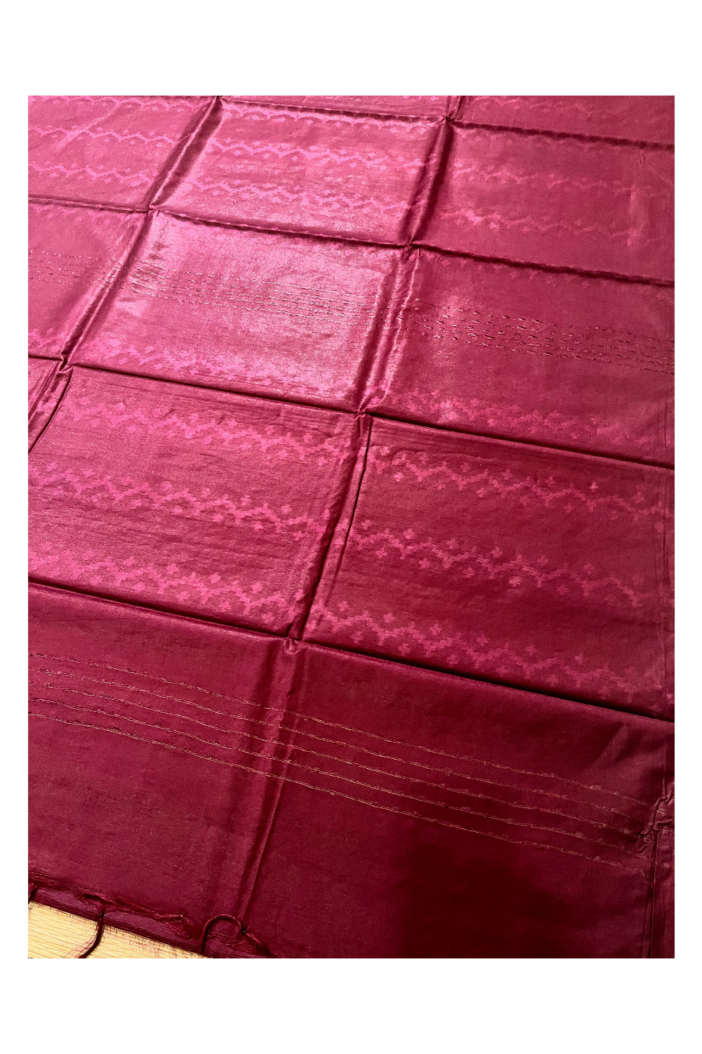 Southloom Semi Silk Maroon Designer Saree