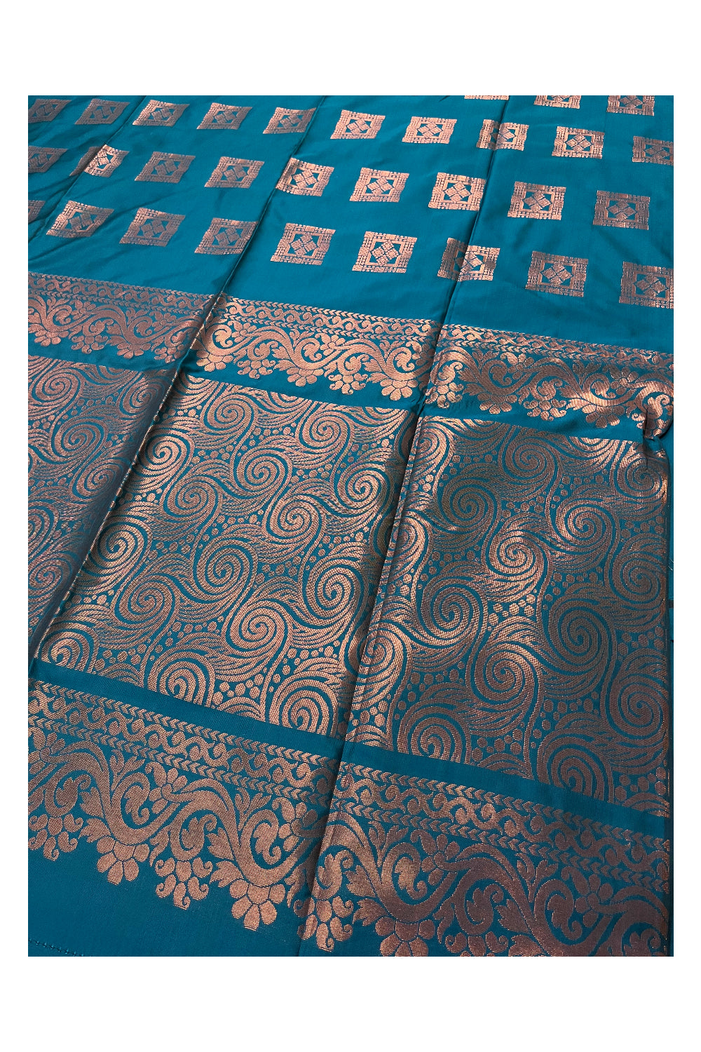 Southloom Soft Silk Blue Designer Woven Saree with  Heavy Work on Pallu