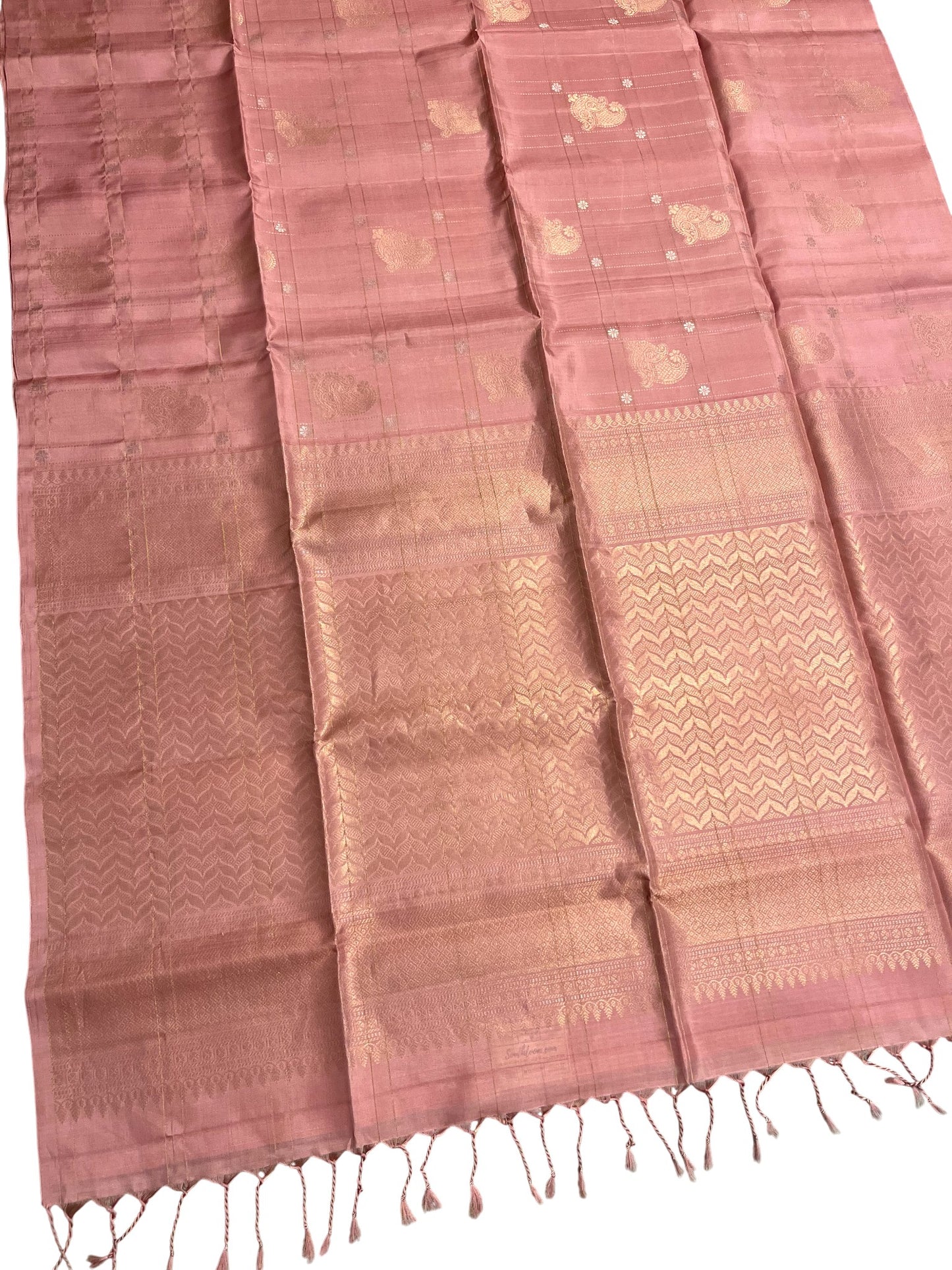 Southloom Pure Handloom Bridal Kanchipuram Silk Saree with Korvai Work