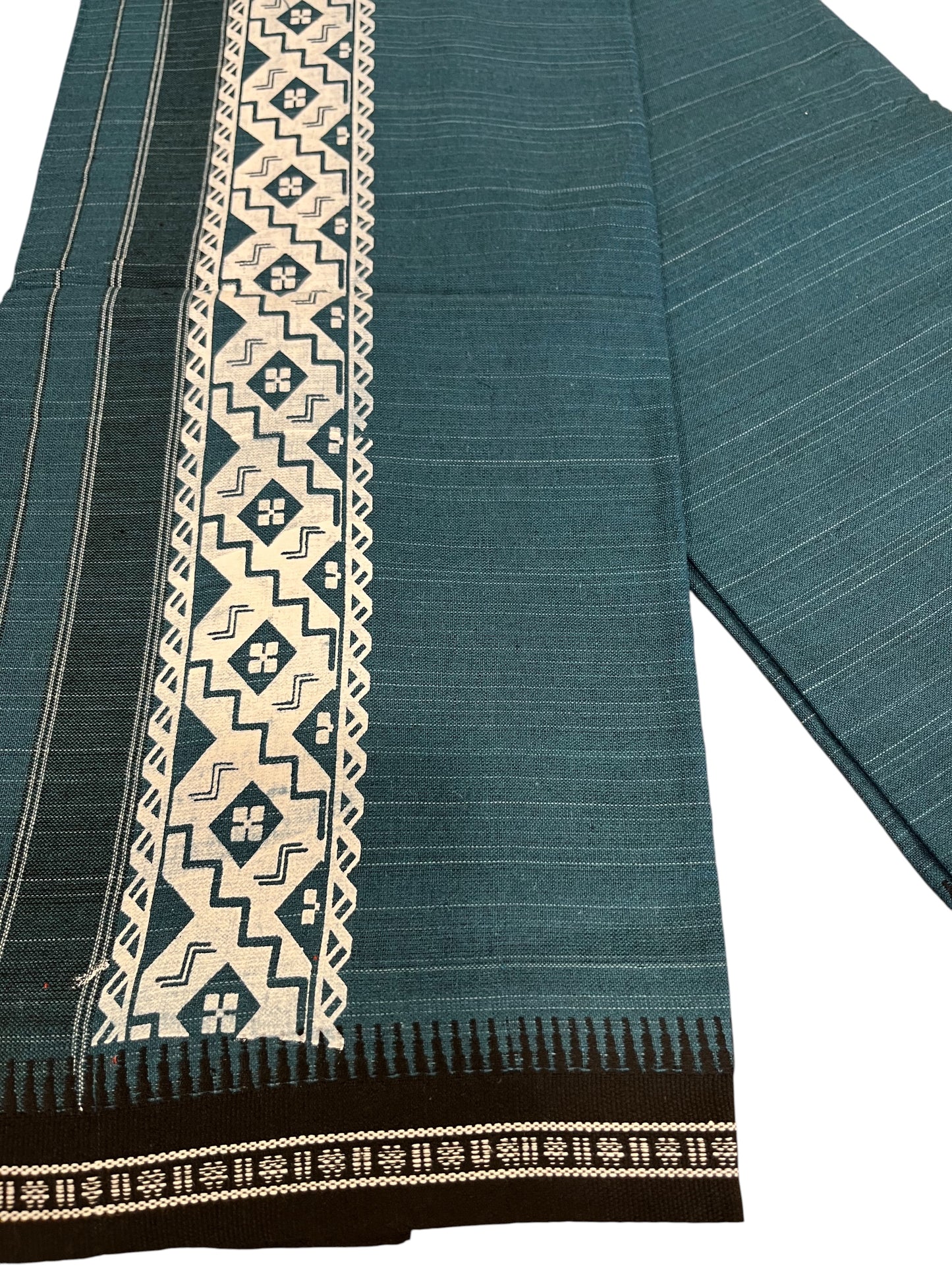 Southloom Blue Printed Single Mundu / Otta Mundu / Lungi (South Indian Kerala Dhoti)