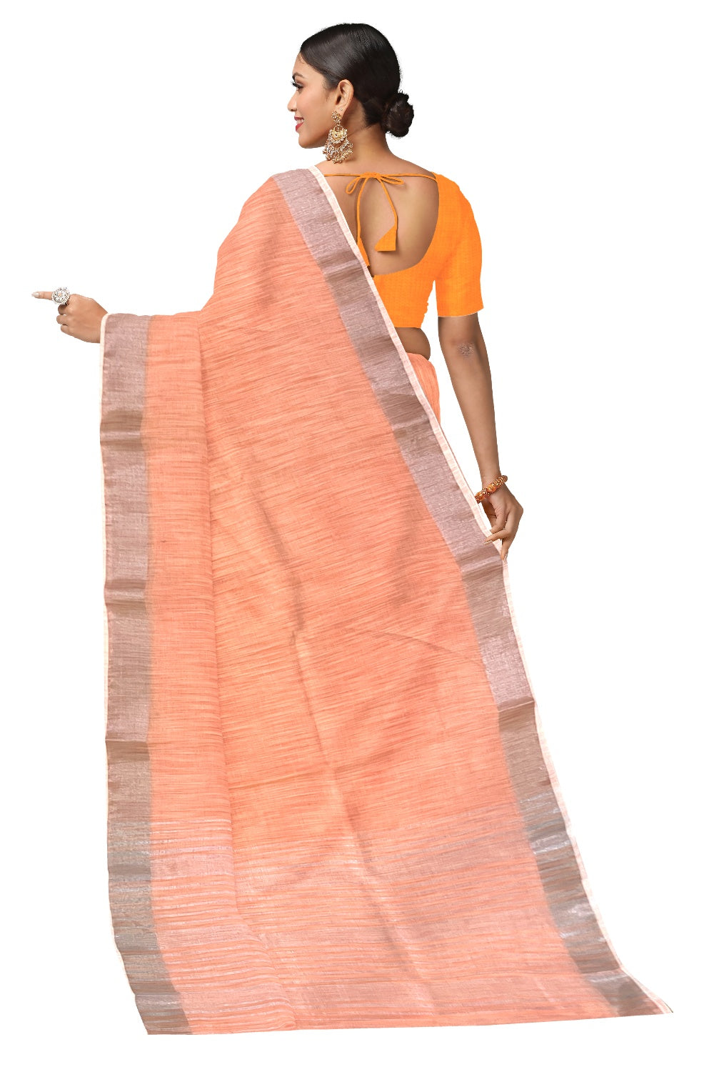 Southloom Cotton Peach Shaded Saree