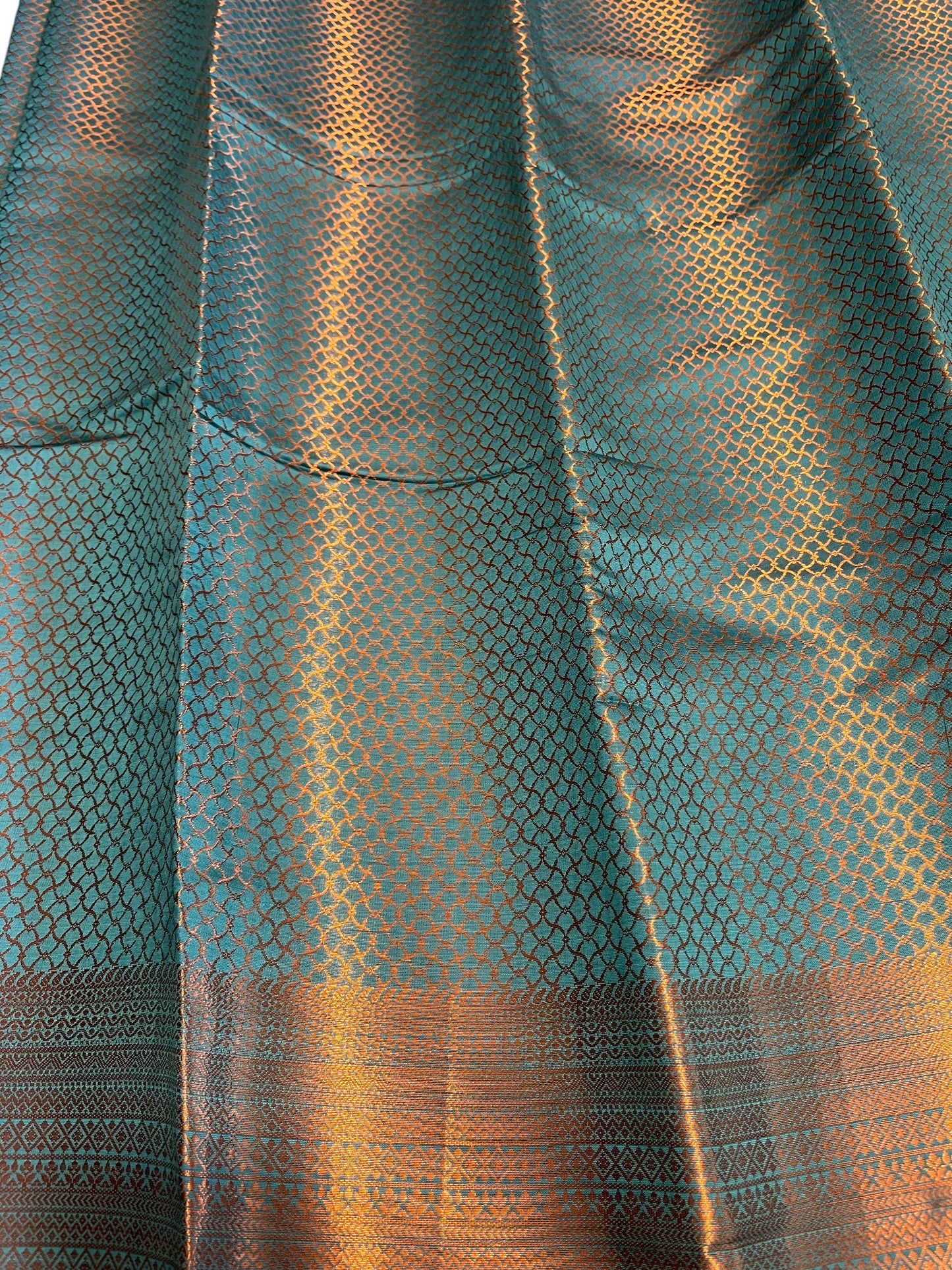 Southloom Premium Semi Silk Zari Work Brocade Saree in Bridal Blue with Matching Pallu