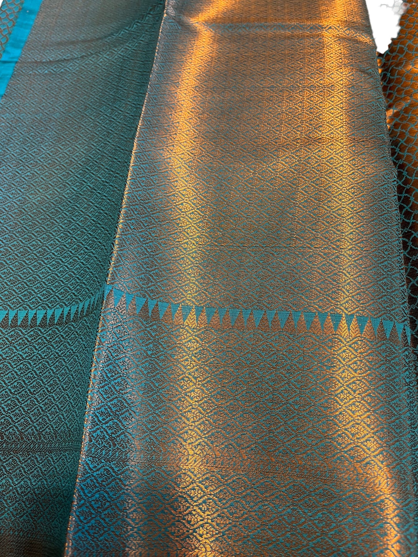 Southloom Premium Semi Silk Zari Work Brocade Saree in Bridal Blue with Matching Pallu