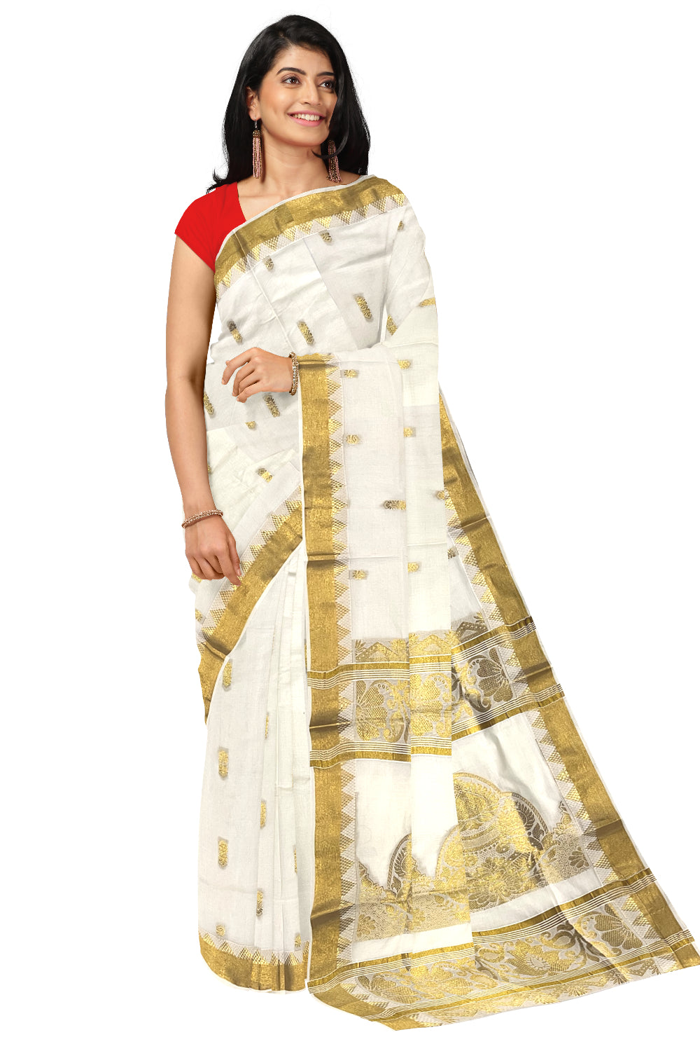 Kerala Kasavu Heavy Woven Work Cotton Saree (Onam Saree 2023)