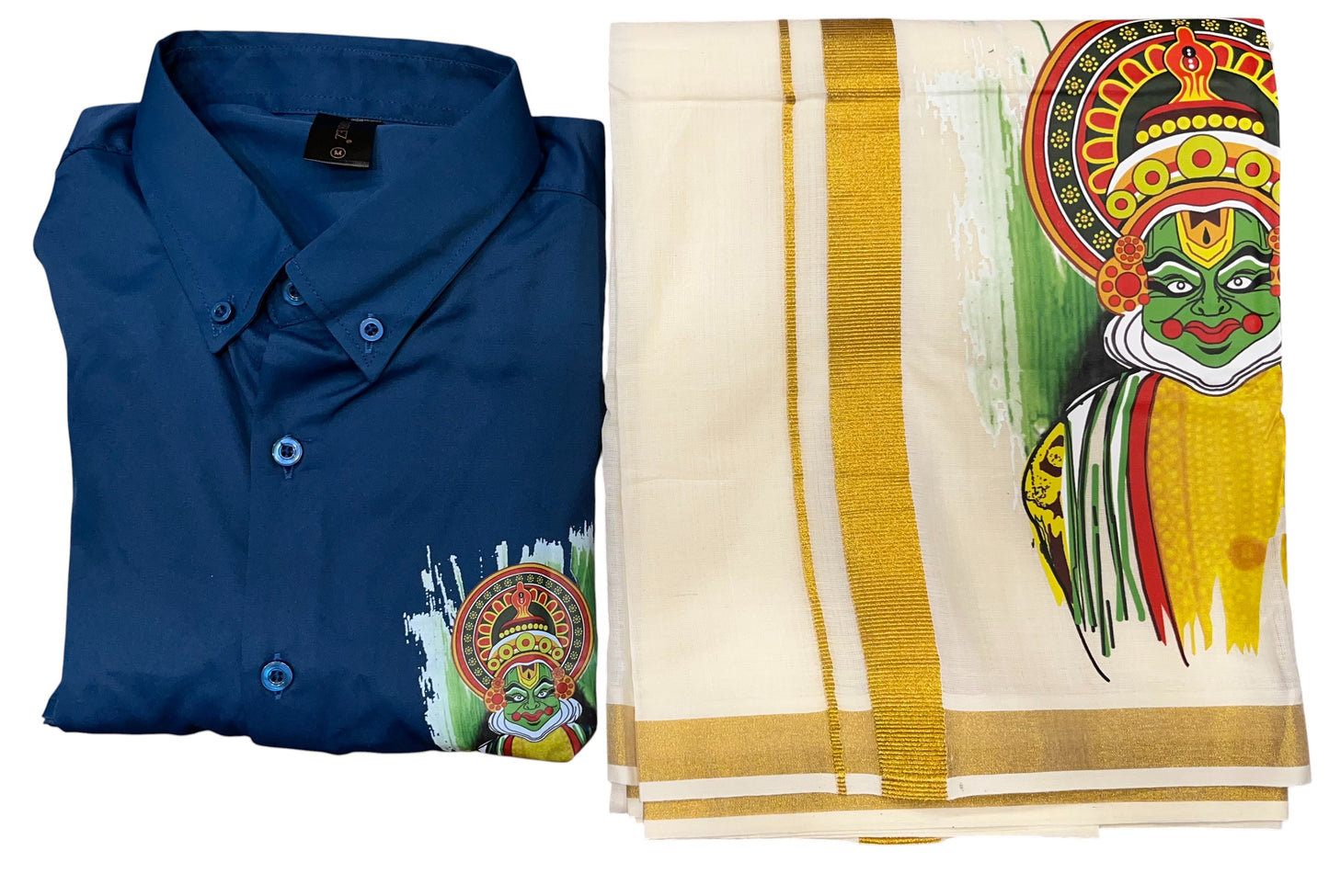 Southloom Stylish & Classy Budget Combo Pink Shirt + Mundu for Men