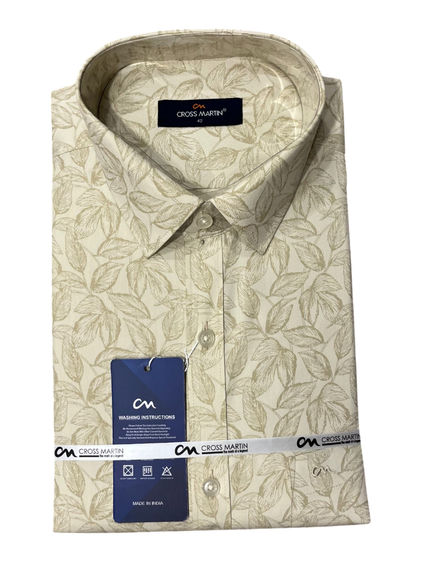 Southloom Pure Cotton Green Printed Shirt (XL FS)