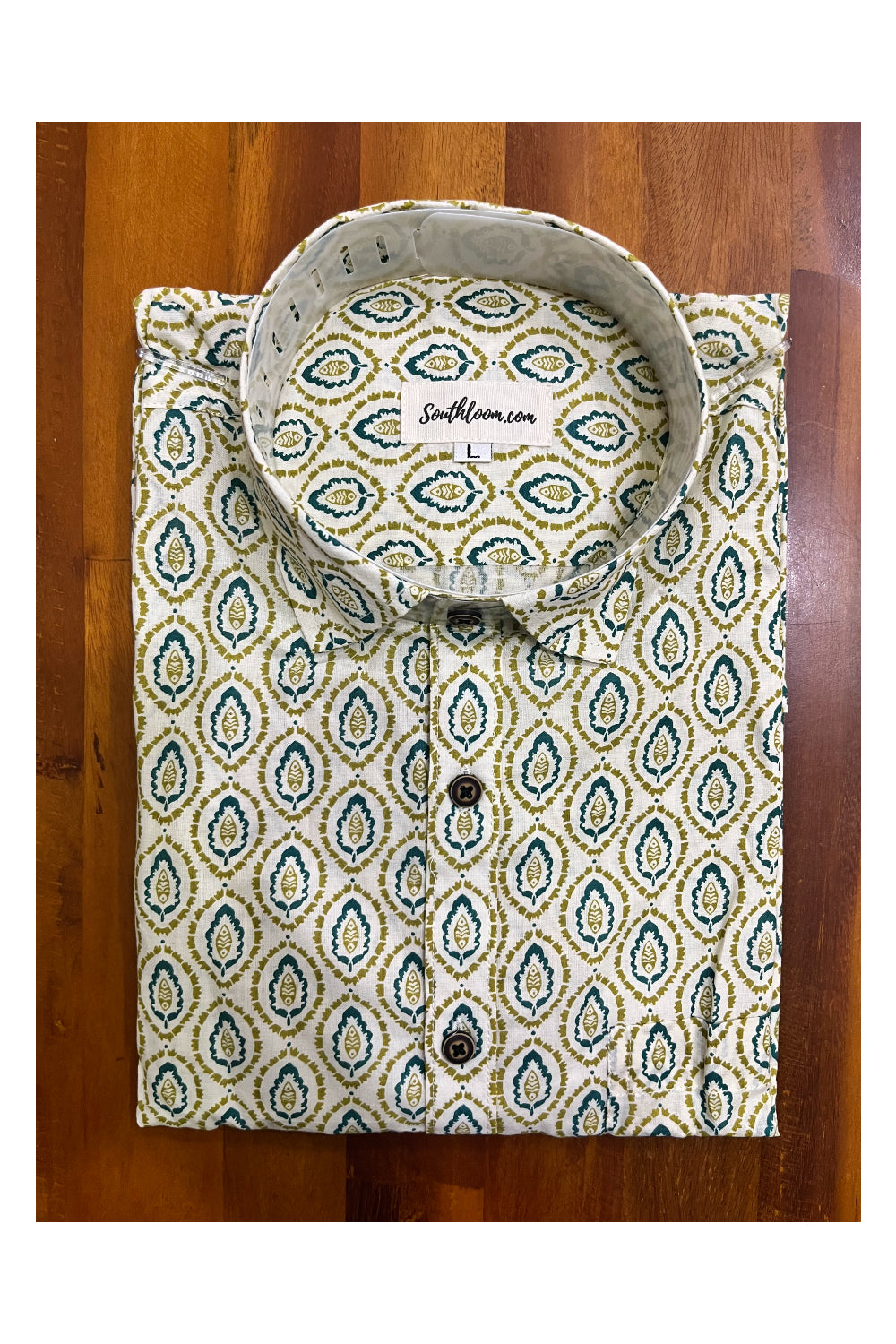 Southloom Jaipur Cotton Hand Block Printed Shirt (Full Sleeves)