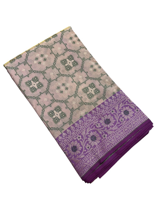 Southloom Banarasi Silk Saree with Woven Work on Body and Borders