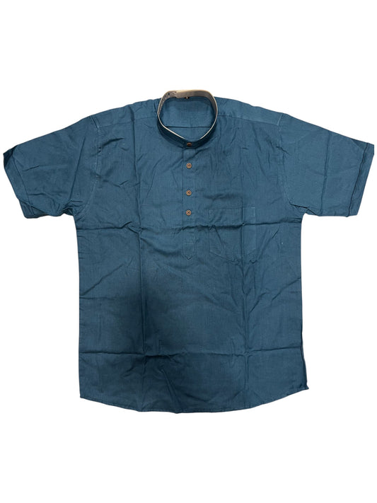 Southloom Blue Short Cotton Kurta Shirt for Men