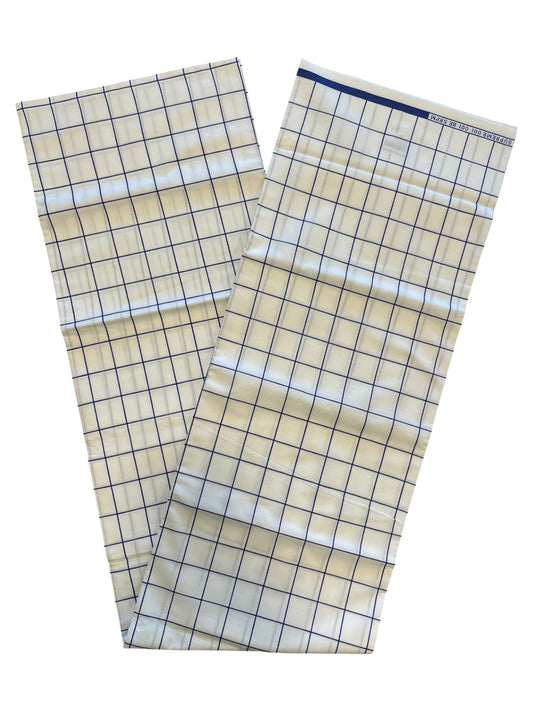 Southloom Off White Single Mundu With Check Design / Otta Mundu / Lungi (South Indian Kerala Dhoti) (Copy)
