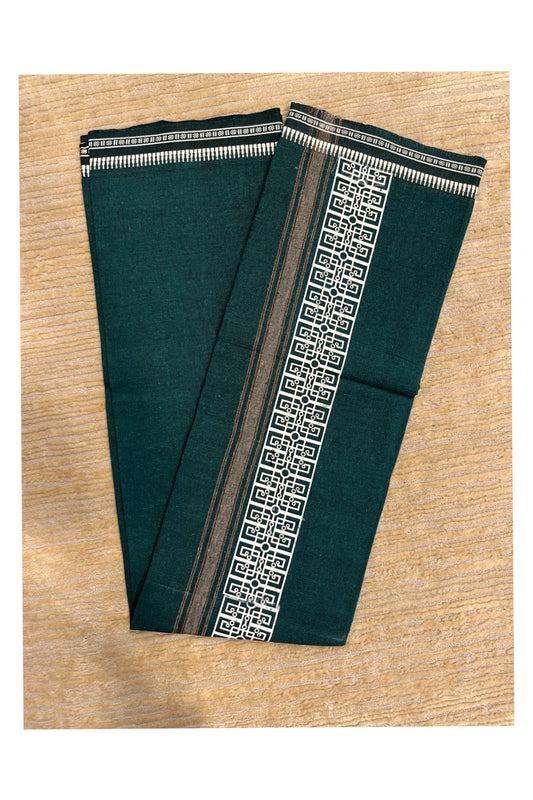 Southloom Green Printed Single Mundu / Otta Mundu / Lungi (South Indian Kerala Dhoti)