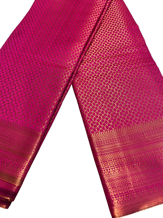 Southloom Premium Semi Silk Zari Work Brocade Saree in Bridal Pink with Matching Pallu