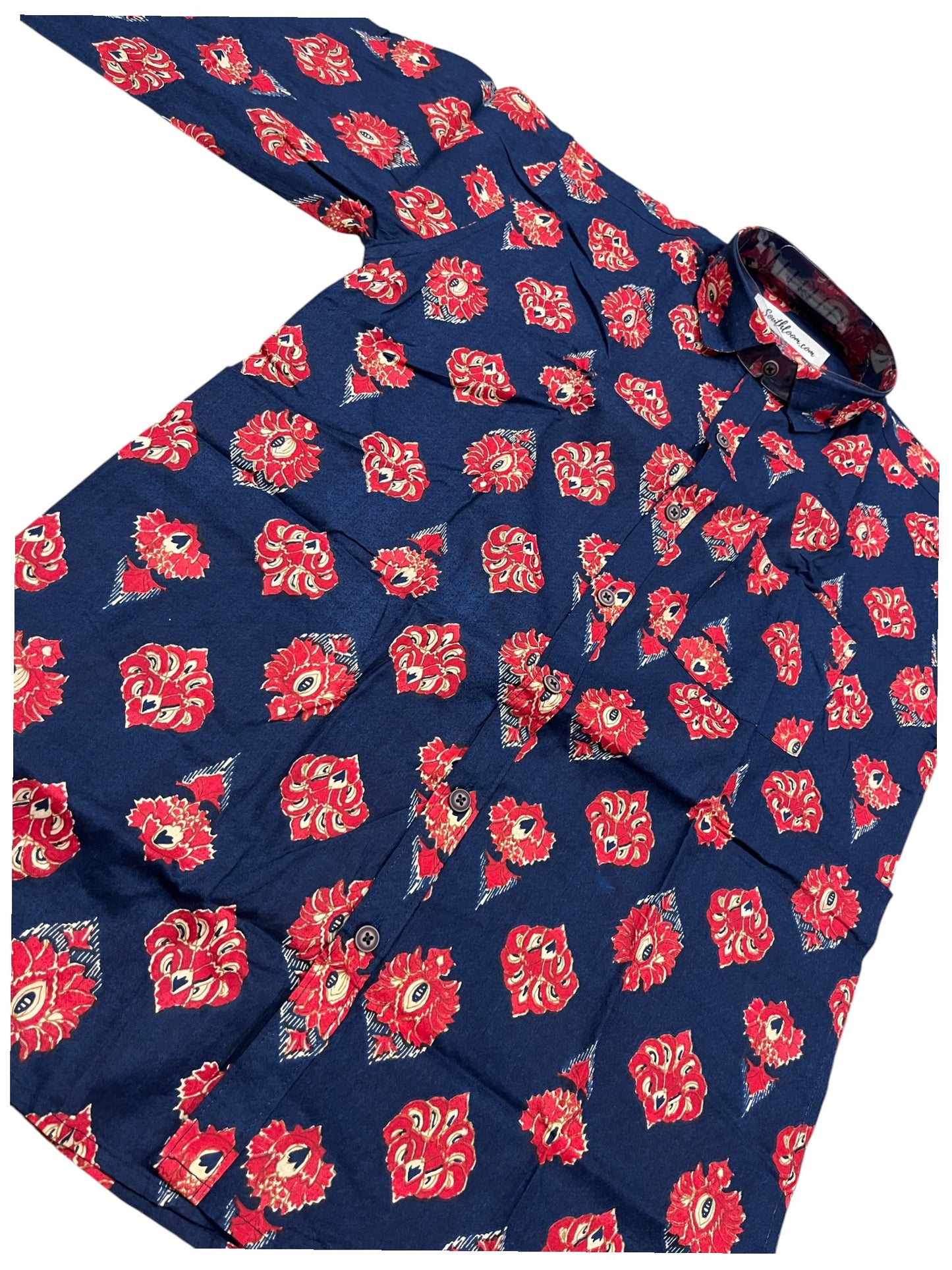 Southloom Jaipur Pure Cotton Block Printed Shirt for Men (Medium)