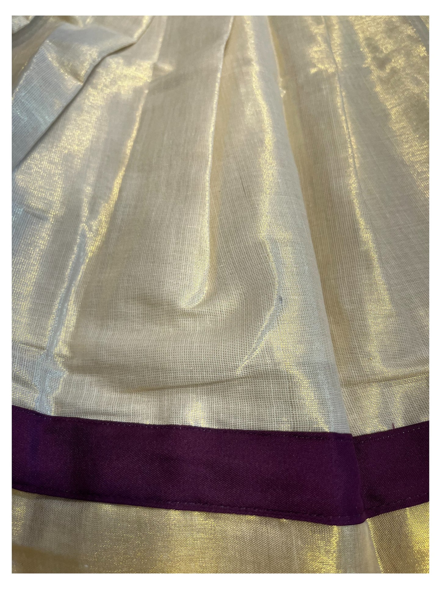 Southloom Kerala Tissue pavada and Blouse with Embroidery Work  (Age 2)