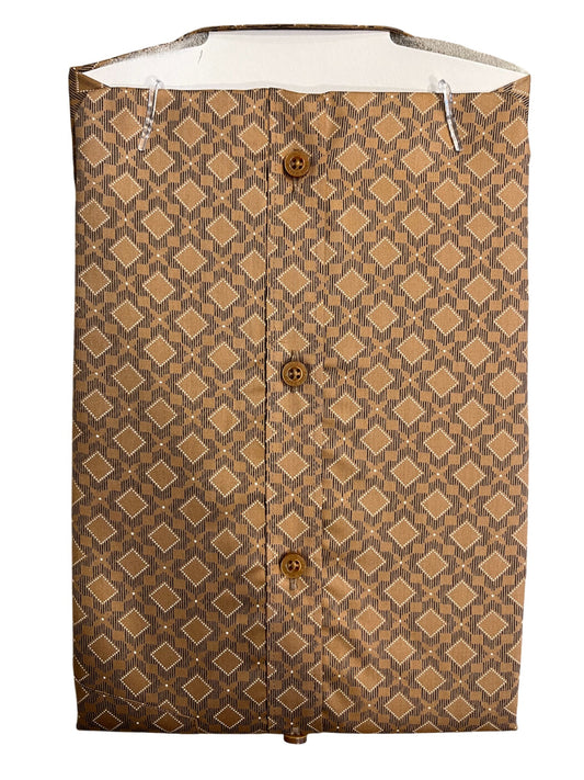 Southloom Pure Cotton Brown Printed Shirt (38 FS)