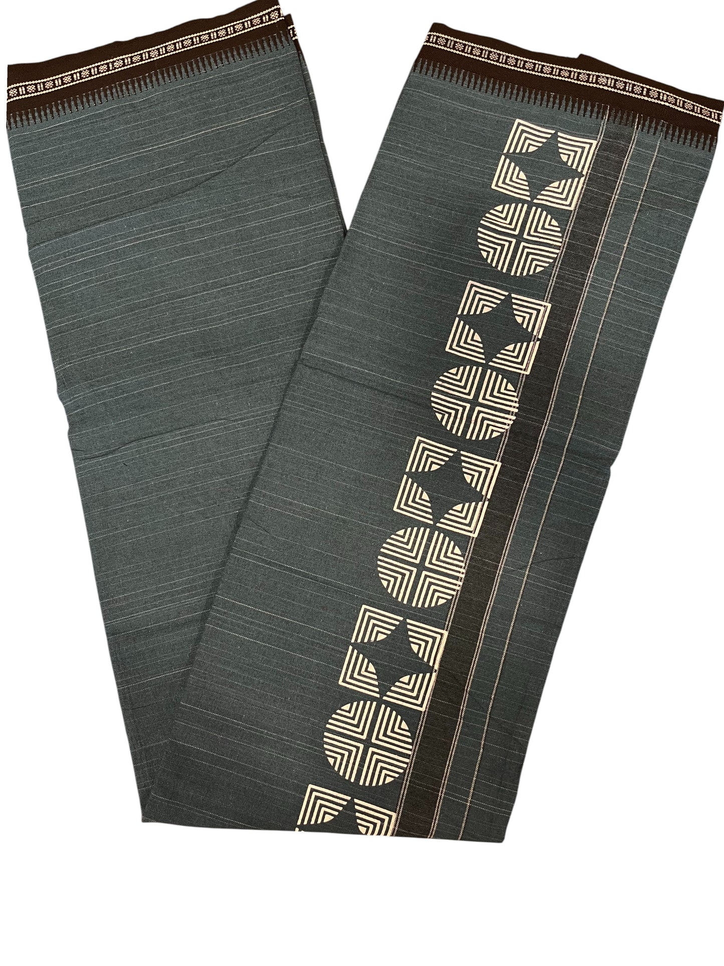 Southloom Blue Printed Single Mundu / Otta Mundu / Lungi (South Indian Kerala Dhoti)