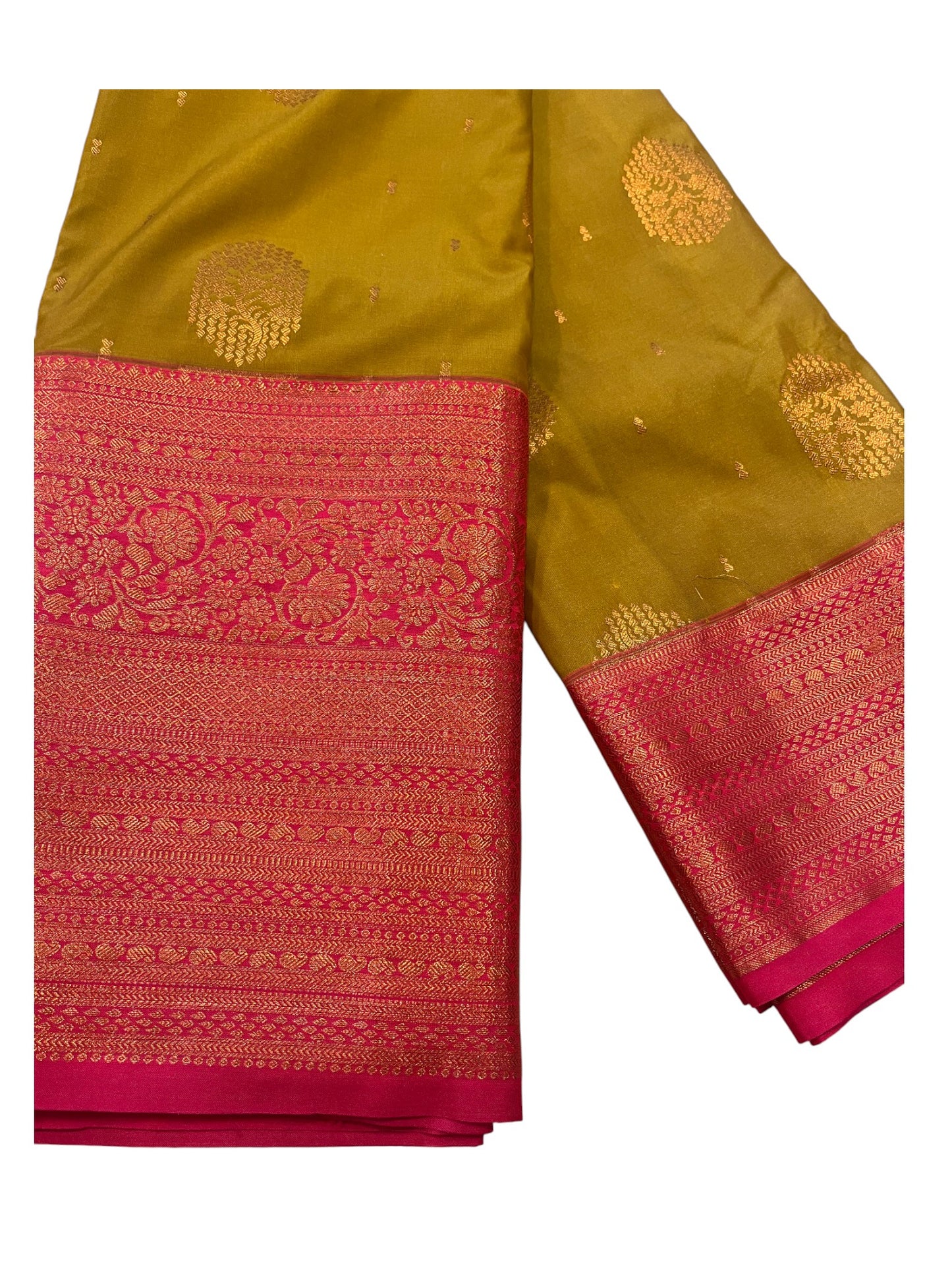 Southloom Banarasi Semi Silk Saree with Woven Work on Body(Green)