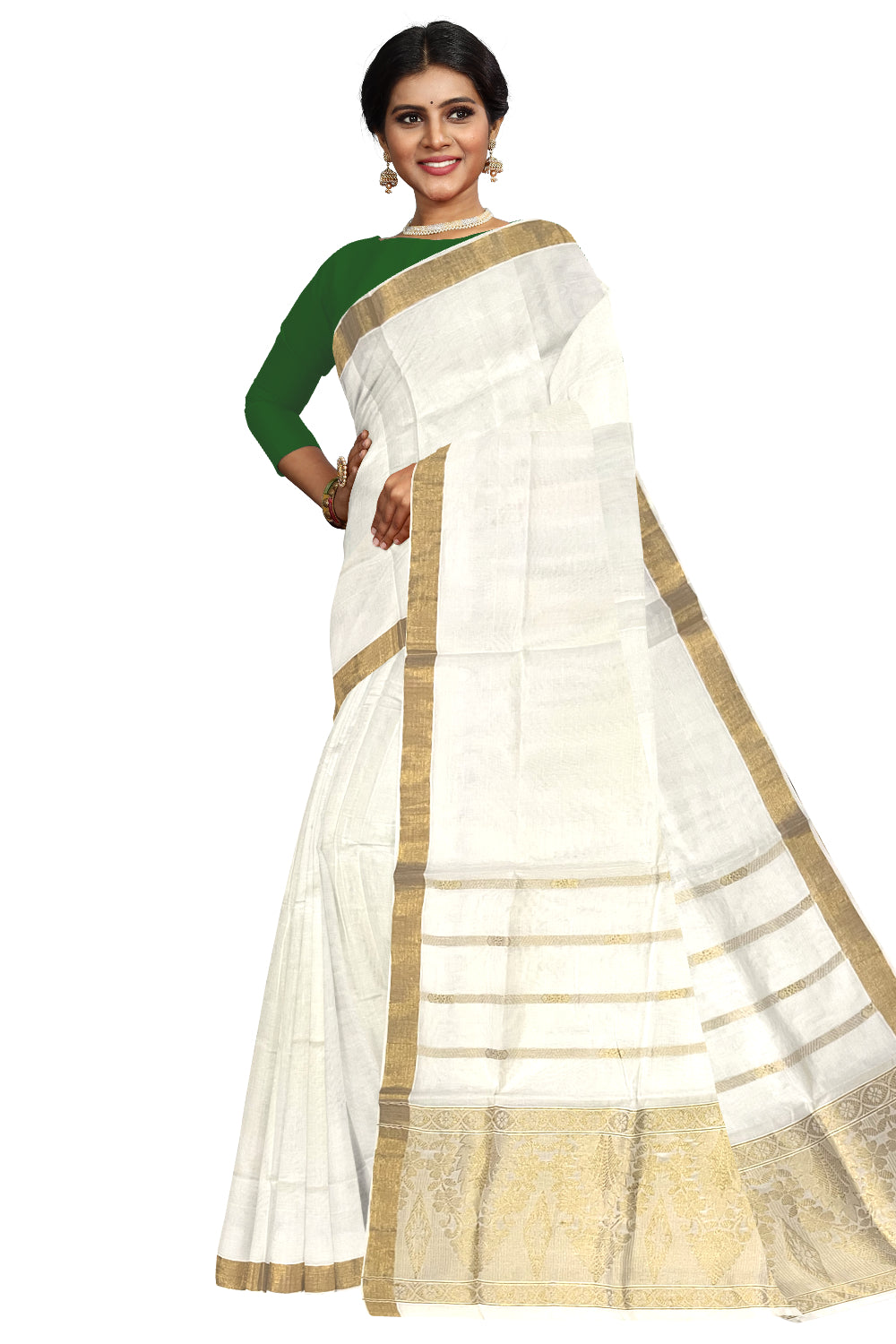 Kerala Kasavu Heavy Woven Work Cotton Saree (Onam Saree 2023)