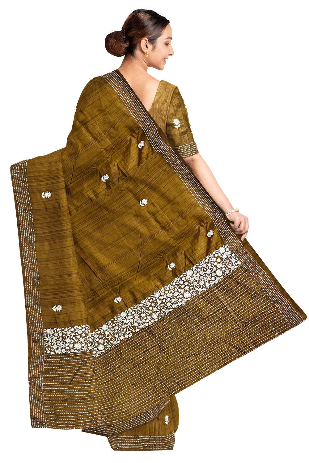 Southloom Yellow Saree with Designer Thread Works