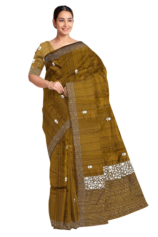 Southloom Yellow Saree with Designer Thread Works