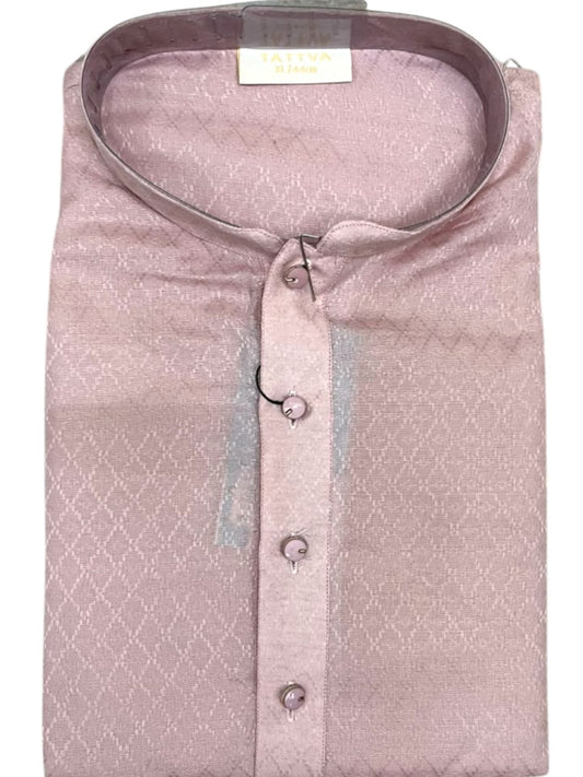 Southloom Pink woven Semi Silk Short Kurta for Men SL590