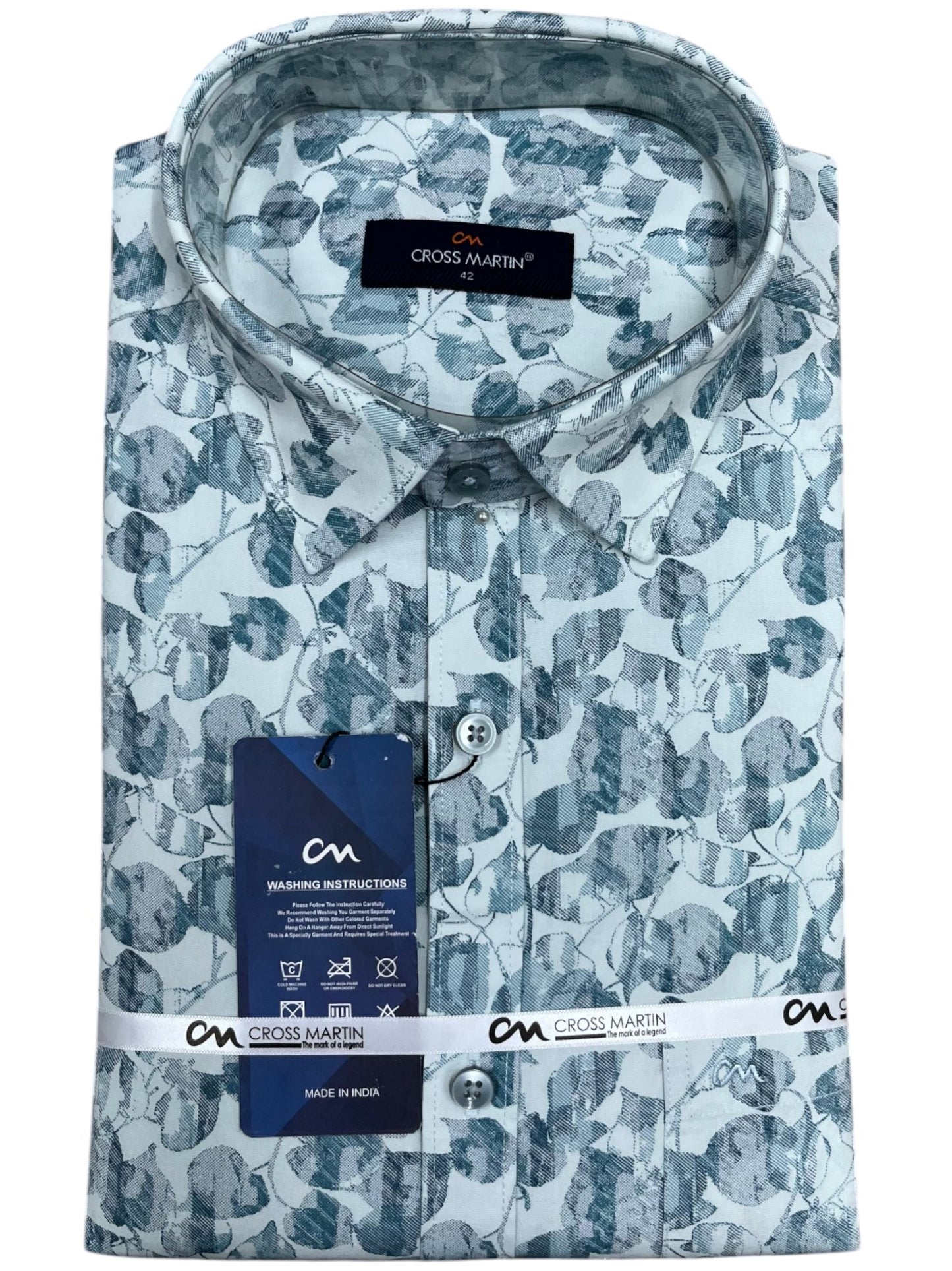 Southloom Pure Cotton Green Printed Shirt SLSHIRT 42FS