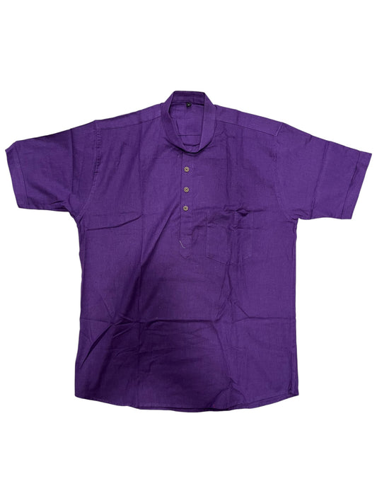 Southloom Violet Short Cotton Kurta Shirt for Men