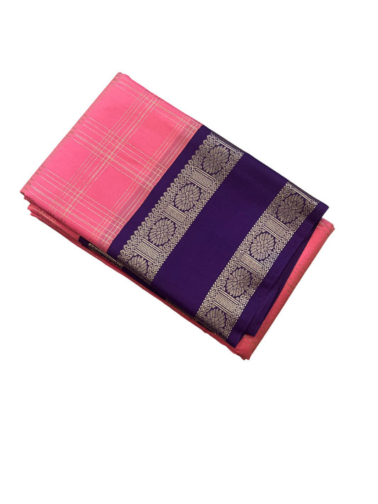 Southloom Banarasi Semi Silk Saree with Woven Work on Body(Pink)
