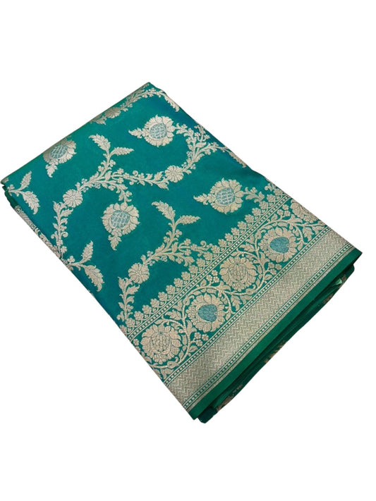 Southloom Pure Banarasi Silk Saree with Woven Work on Body and Borders (Green )