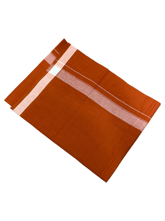 Southloom Saffron (Kaavi) White Border Single Mundu / Lungi (South Indian Kerala Dhoti)