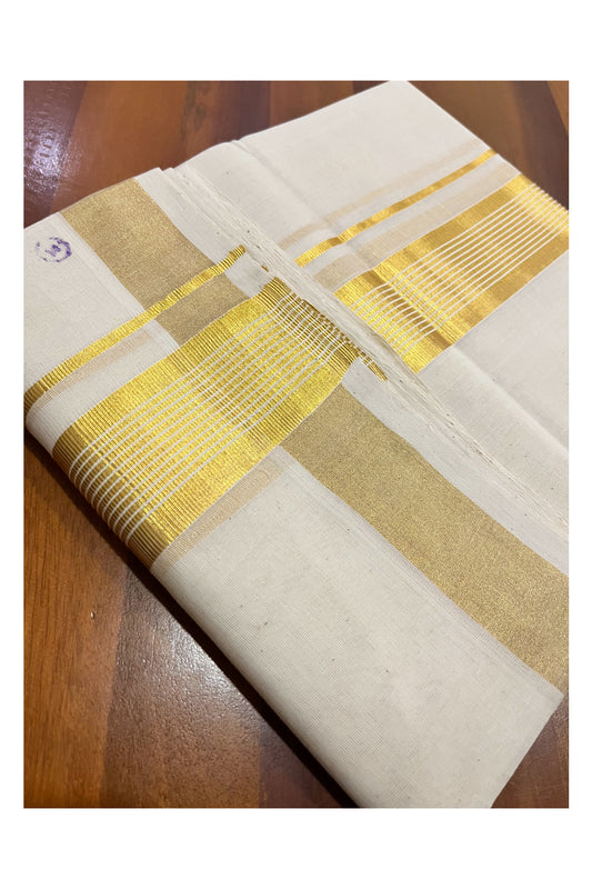 Southloom Premium Balaramapuram Unakkupaavu Handloom Kasavu Mundu (South Indian Kerala Dhoti)