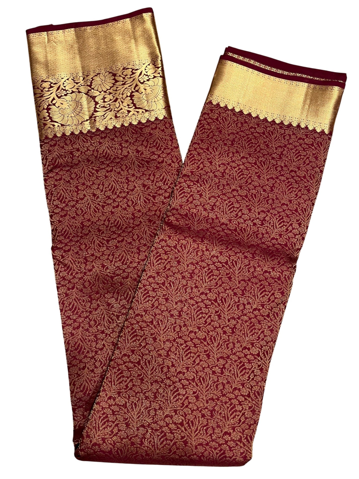 Southloom Pure Handloom Bridal Kanchipuram Silk Saree with Korvai Work (Maroon)