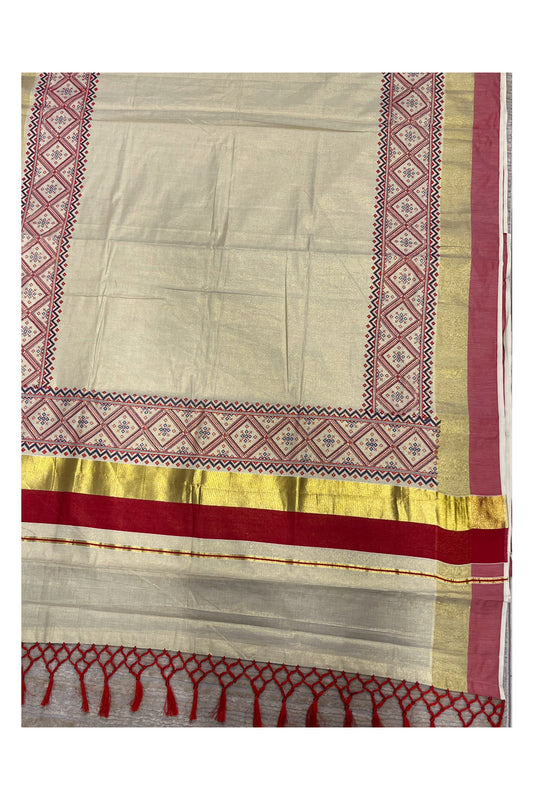 Southloom Kerala Tissue Kasavu Saree