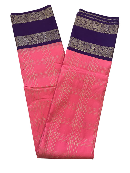 Southloom Banarasi Semi Silk Saree with Woven Work on Body(Pink)