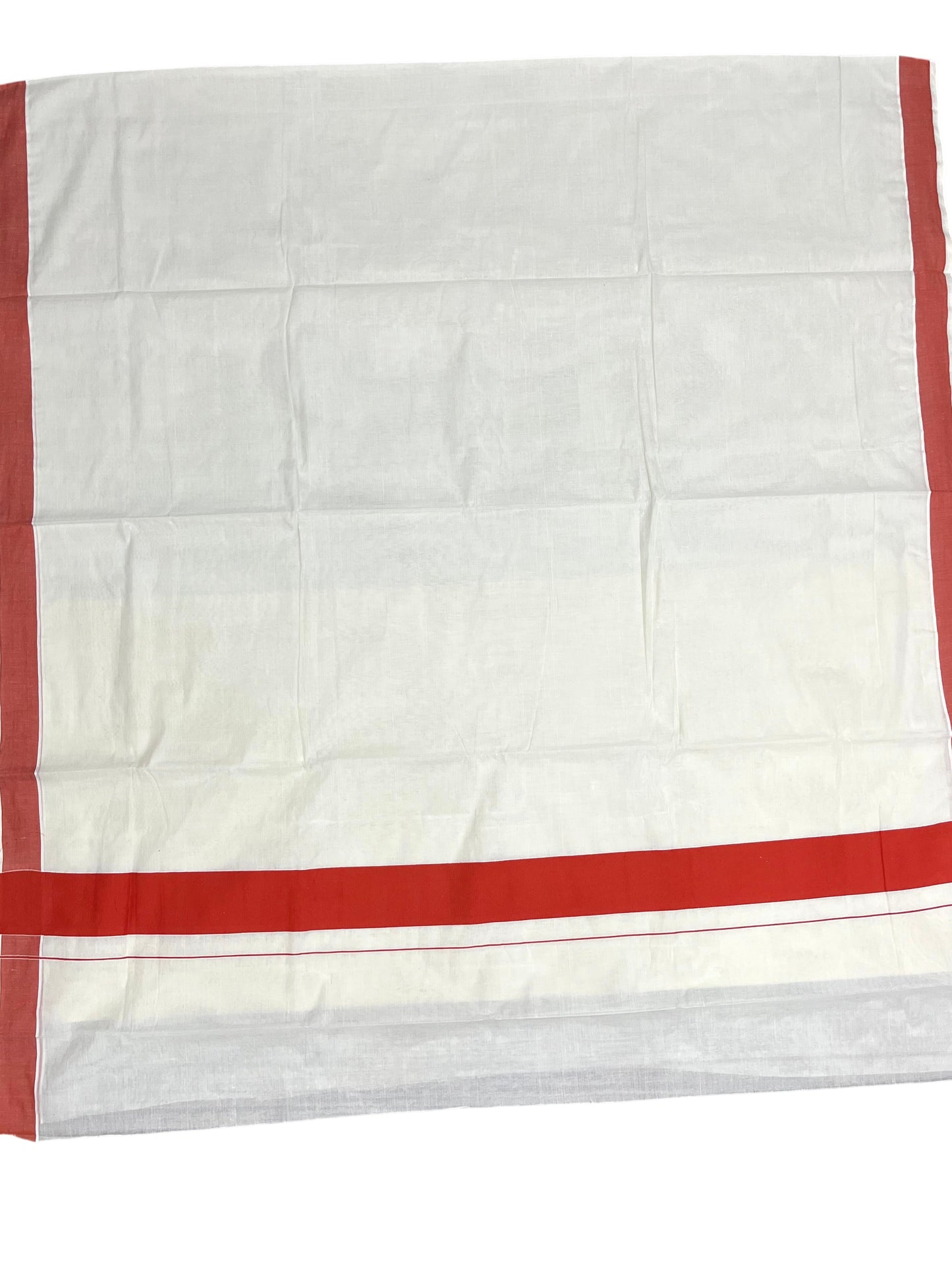 Southloom Pure Cotton Kerala Saree with Orange Plain Border