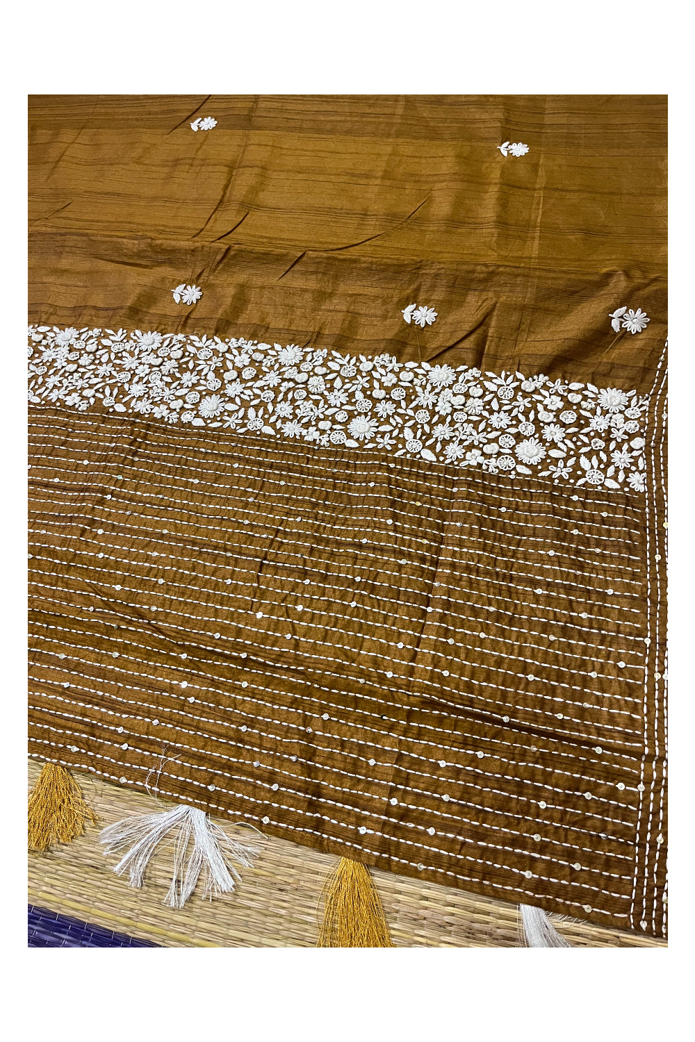 Southloom Yellow Saree with Designer Thread Works