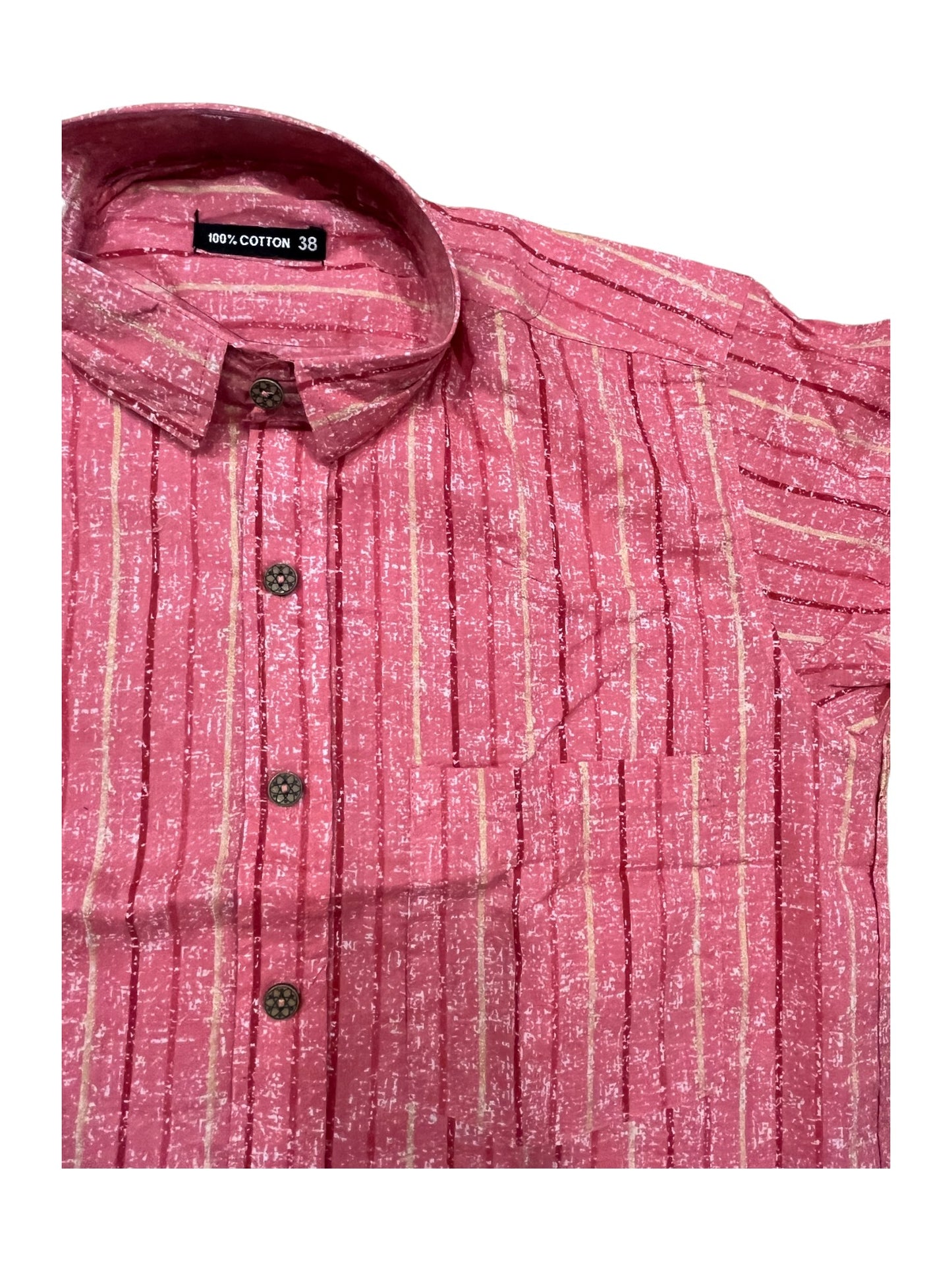 Southloom Jaipur Pure Cotton Block Printed Shirt for Men (Medium)