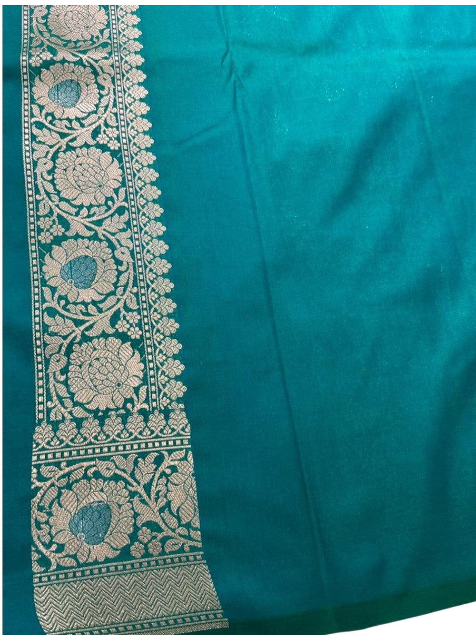 Southloom Pure Banarasi Silk Saree with Woven Work on Body and Borders (Green )