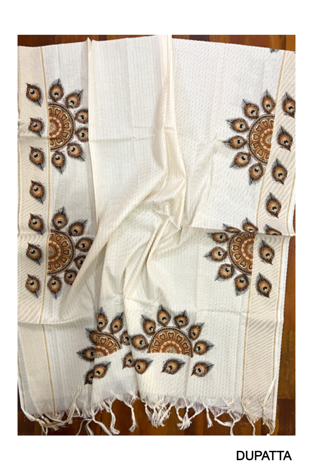 Kerala Cotton Churidar Salwar Material with Mural Printed Designs (include Printed Shawl / Dupatta)