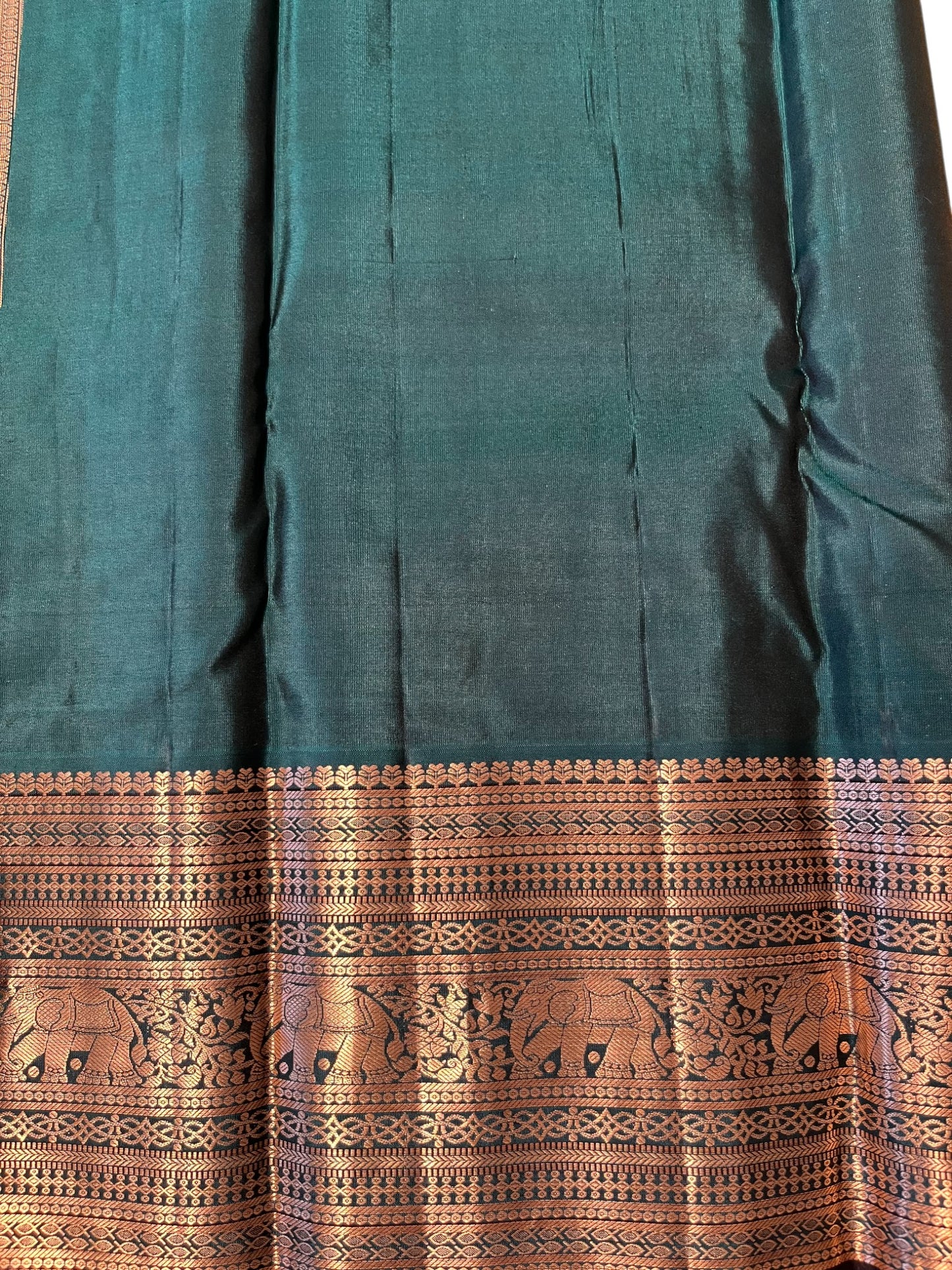 Southloom Pure Handloom Bridal Kanchipuram Silk Saree with Korvai Work (Yellow & Green)