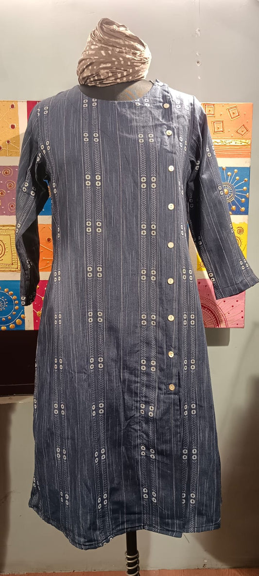 Southloom Jaipur Cotton Blue Hand Block Printed Dress