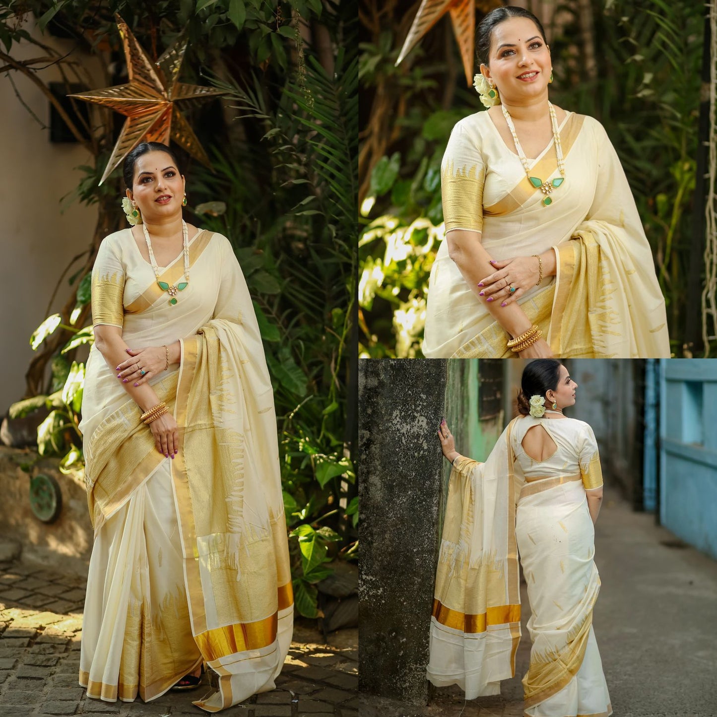 Kerala Pure Cotton Saree with Kasavu and Woven Border