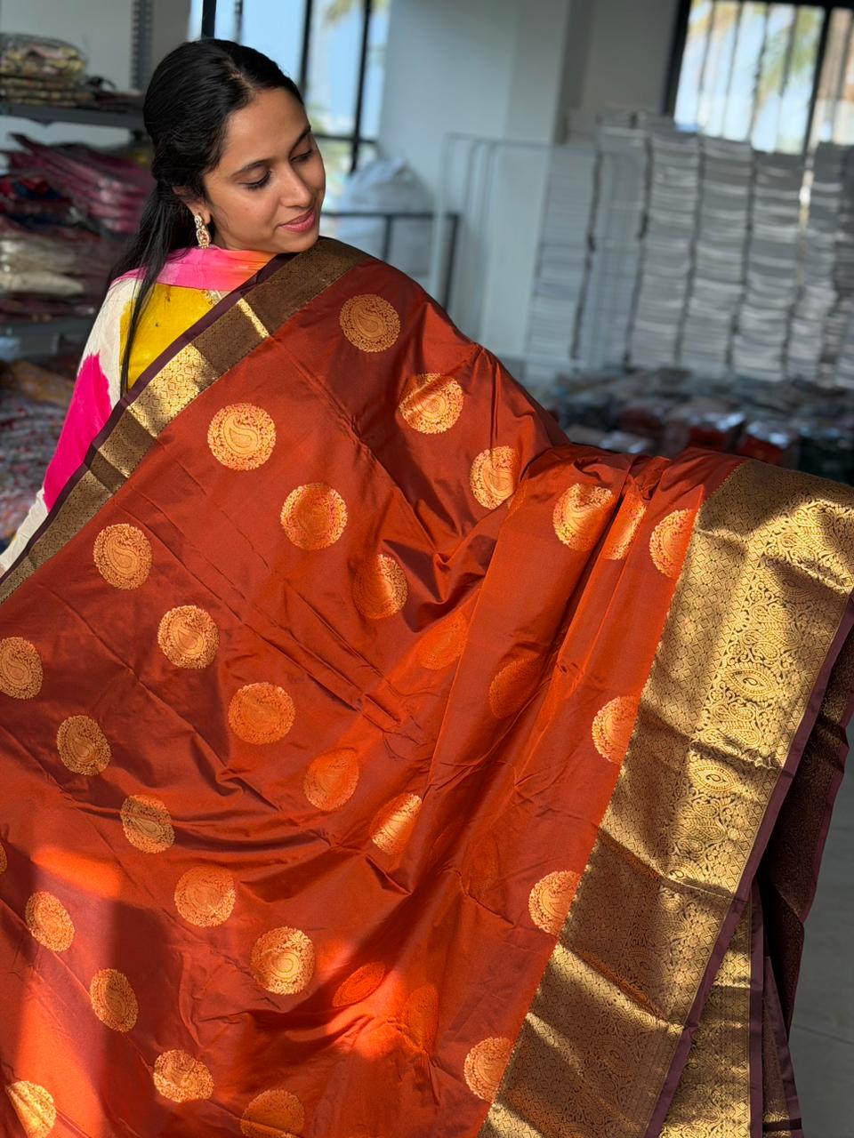 Burnt Orange Saree SLORANGE