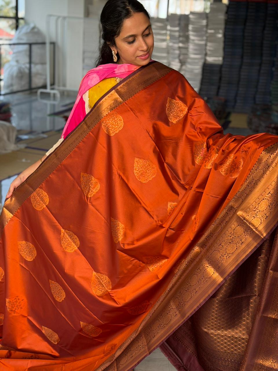 Burnt Orange Saree SLORANGE
