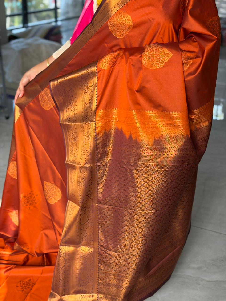 Burnt Orange Saree SLORANGE