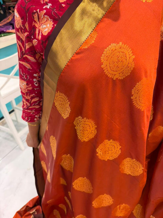 Burnt Orange Saree SLORANGE